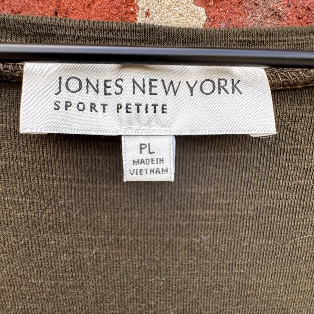 Jones New York Sport Shorts Romper Womens Petite Large Forest Green Pockets - Picture 9 of 11